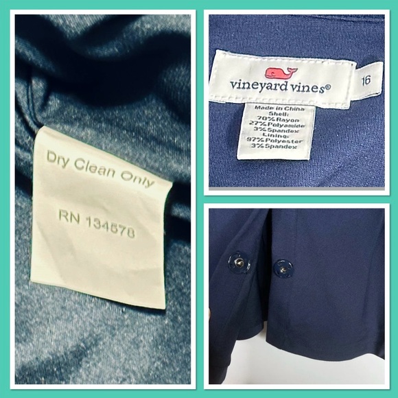 Vineyard Vines Navy Grosgrain bow Ponte jacket (EUC) - Picture 8 of 12